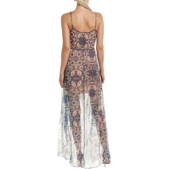 * NWOT FoxieDox Anthropologie High-Low Maxi Dress Size Medium Sheer Mini - Picture 12 of 13